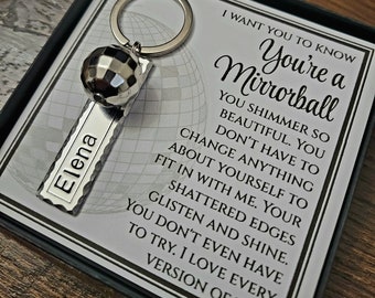 Mirrorball Keychain - Folklore Inspired Gift for friend, Personalized Best Friend Gift, Handmade Gift for Friend's Birthday, Long Distance