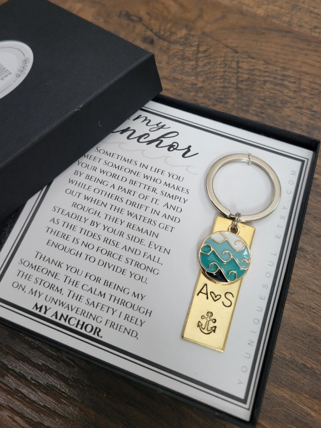 Personalized Brass Anchor Keychain: Sentimental Friendship Gift - Etsy