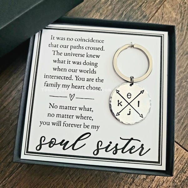 Sleutelhanger You Are My Soul Sister, beste vriend verjaardag, familie is niet altijd bloed, vriendschapscadeau, mijn stam, cadeau beste vriend, bruidsmeisje