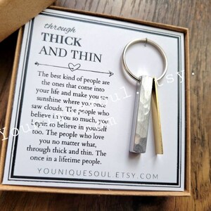 Through Thick and Thin Keychain, Best Friend Gift, Gift for Him, Gift for Her, Husband Wife Gift, Sister, Bridesmaid Gift image 5