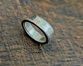 Pewter Ring Blank Size 5 -Thick-Ring Blank for Stamping, Wide Band Ring, Stackable Ring Blanks