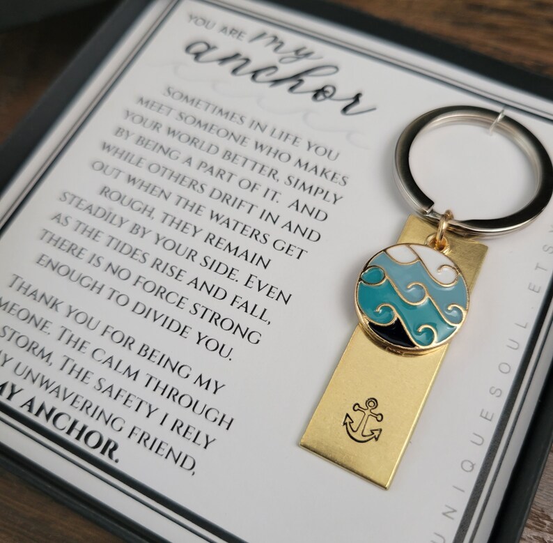 You Are My Anchor Keychain, Best Friend Gift, Through Thick and Thin, Friendship Gift, My Tribe, Best Friend Gift, Bridesmaid Gift image 5