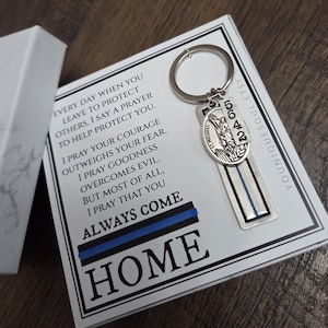 St. Michael Guardian Angel Keychain, Police Officer Gift, Protector of Protectors, Military Protection, Police Officer Prayer image 11