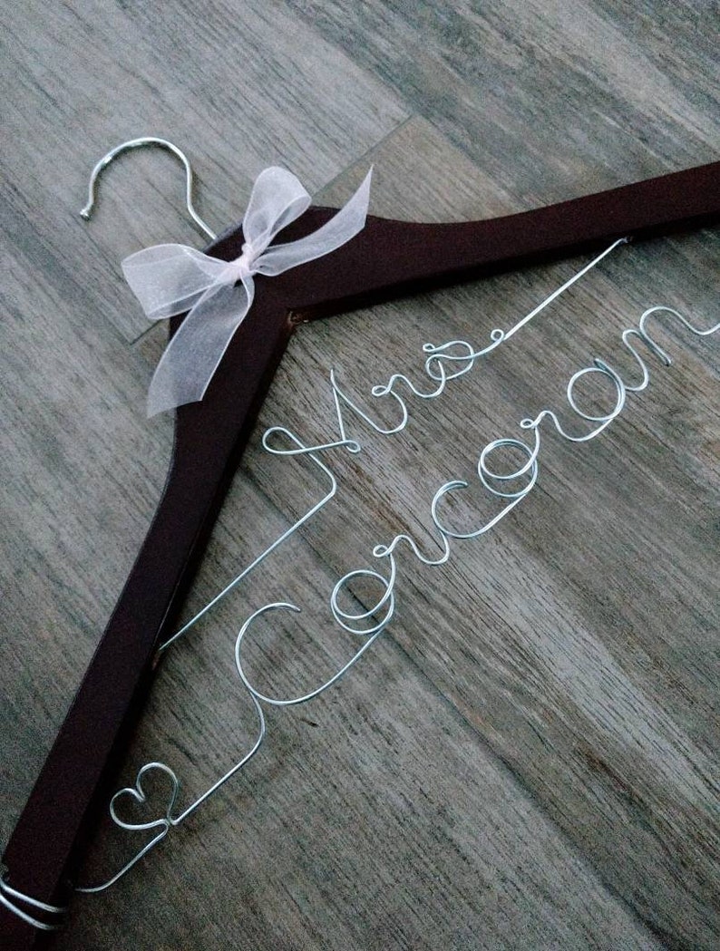 Personalized Wedding Hangers Wooden Bridal Gown Hangers Etsy