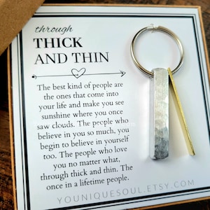 Through Thick and Thin Keychain, Best Friend Gift, Gift for Him, Gift for Her, Husband Wife Gift, Sister, Bridesmaid Gift image 3