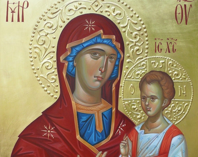 Odigitria (Hodegetria), icon of the Mother of God (Guide),Byzantine Icon Theotokos, Holy Virgin Mary, The icon of the Mother of God