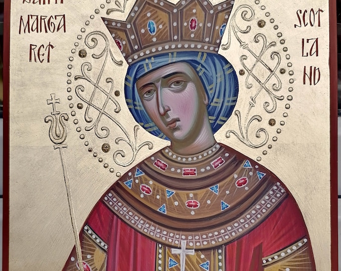St. Margaret of Scotland icon, saint art, religious icon, hand painted, orthodox icon, Byzantine icon, iconography,