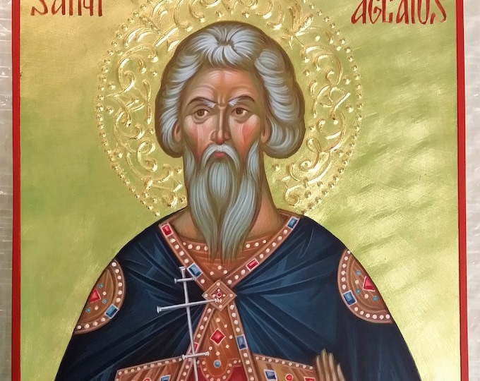 St. Aglaius icon orthodox, hand painted, Martyr Aglaius of the Holy 40 Martyrs of Sebaste, Byzantine icon, iconography