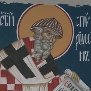 São Spyridon Bispo de Trimythous, decoração cristã, arte de parede cristã