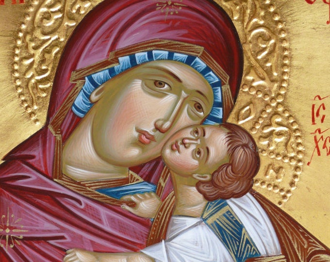 The Theotokos, Byzantine icon of The Mother of God of Tenderness, byzantine icon, Greek icon, Virgin Mary