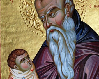 St. Stylianos of Paphlagonia the Righteous, Hand painted orthodox icon