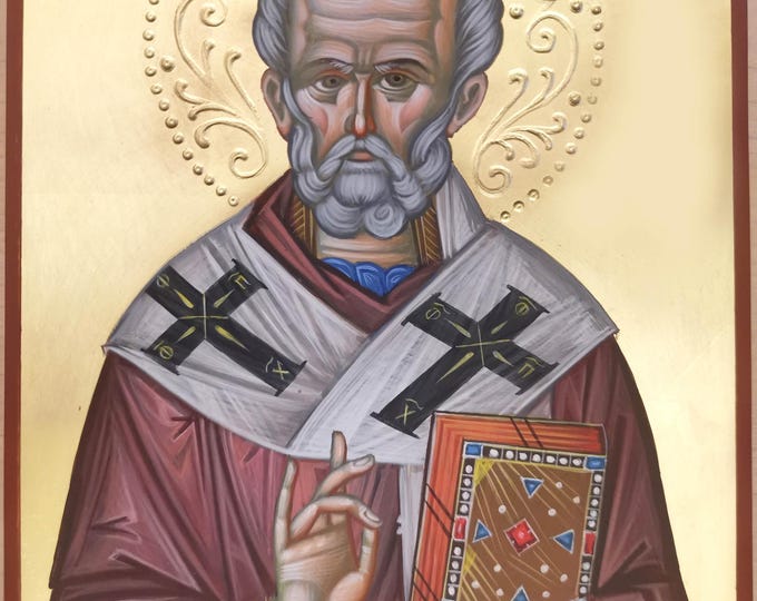St. Nicholas, Orthodox St. Nicholas Icon, Byzantine icon, iconography