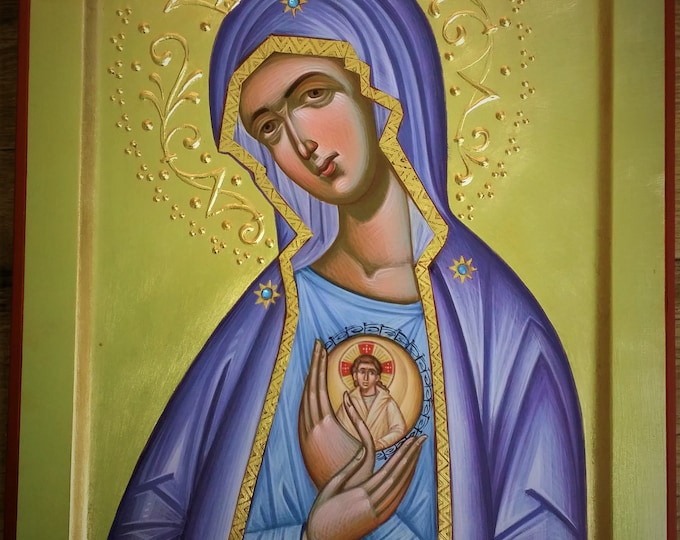 Icon of Our Lady of Fatima, Most Holy Theotokos, Byzantine, christian, orthodox icon, iconography  Virgin Mary, Mother of God