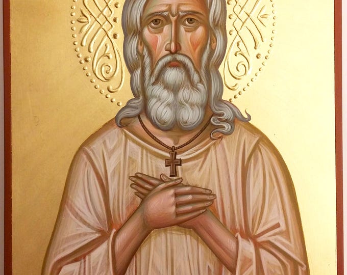 Blessed Saint Nicholas of Pskov, hand-painted, orthodox icon