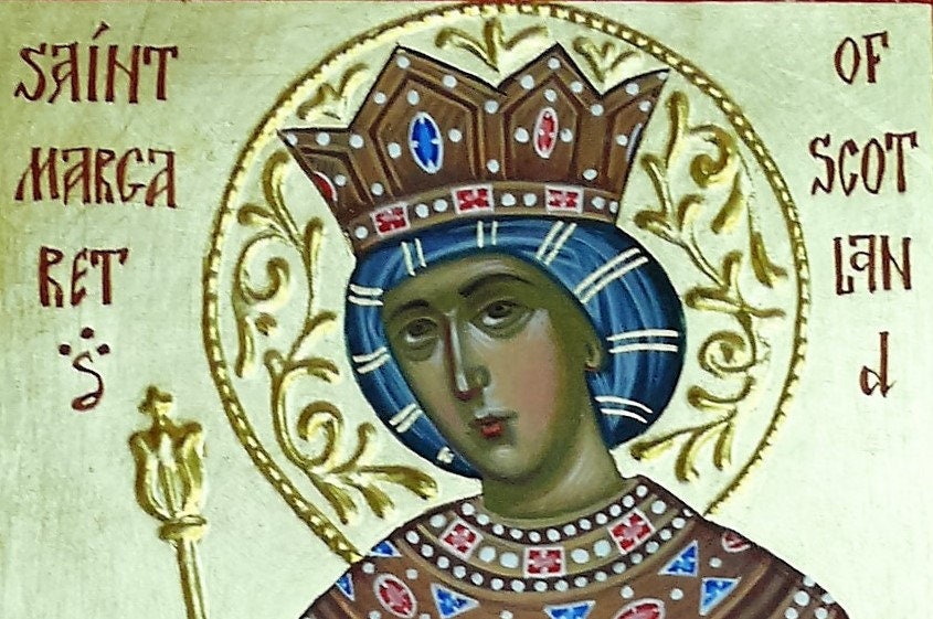 St. Margaret of Scotland icon, saint art, religious icon, hand painted