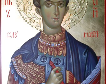 St Demetrios, hand painted, orthodox icon, Byzantine icon, icon for sale, orthodox gifts, iconography, christian gift, religious icon, icon