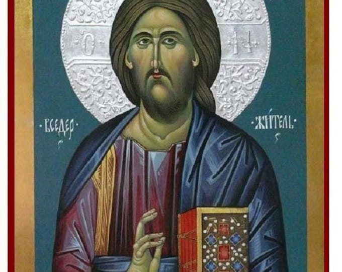 Christ Pantocrator, The Lord Jesus Christ, Hand Painted Orthodox Icon, Church icon, byzantine iconography, large icon