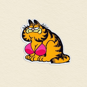 Garf Big Naturals Sticker | 3 inch Garfield Vinyl Sticker, Waterproof