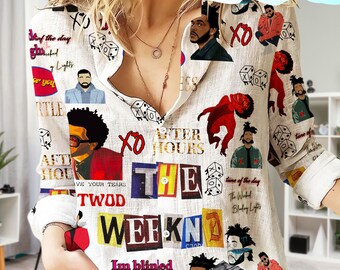 La camicia casual da donna vintage Weeknd, la camicetta Weeknd, la camicia da donna Weeknd, camicette da donna, camicetta da donna casual