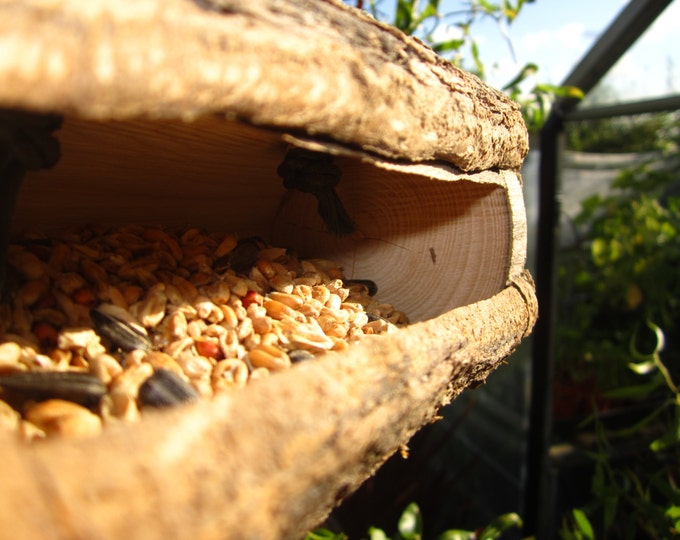 Rustic Log Bird Feeder Every One Individual Etsy