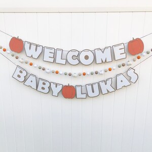 Personalized Pumpkin Banner, Baby Shower Fall Themed, Pumpkin Décor Baby Shower, Fall Banner for Mantle. Little Pumpkin Baby Decoration