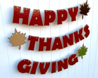 Personalized Fall Leaf Banner, Thanksgiving Decor