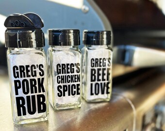 Frascos personalizados de condimentos para barbacoa, especias para asar, regalo para papá