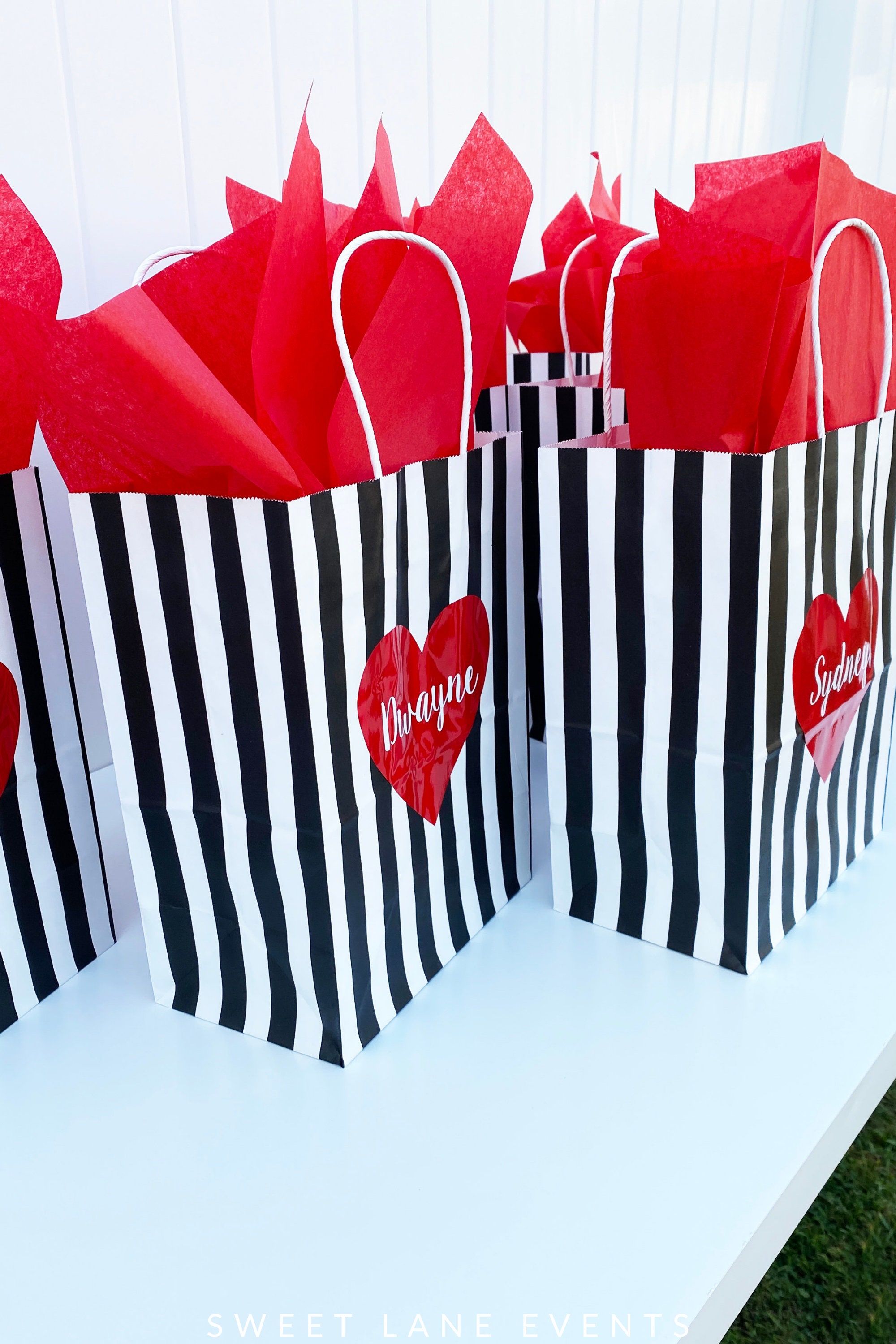 Personalized Heart Gift Bags, Valentine's Day Party Custom Party Favor