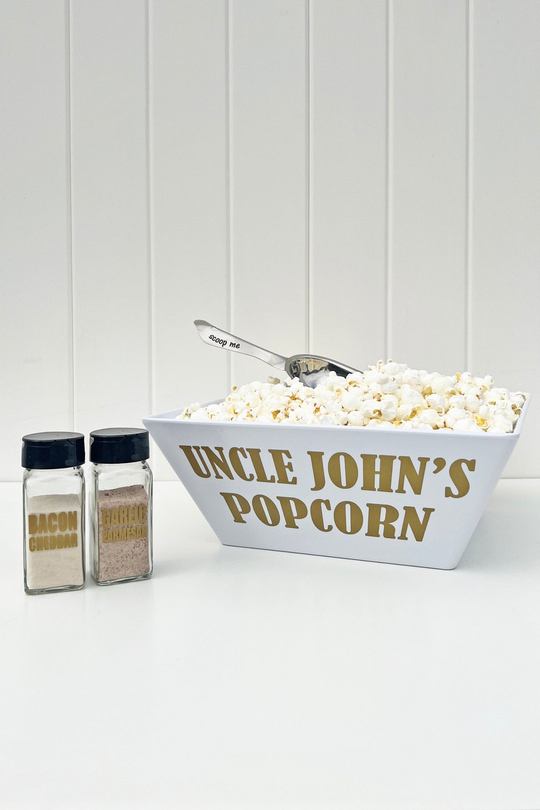 Personalized Popcorn Tub Gift Set, Custom Popcorn Seasoning Jars