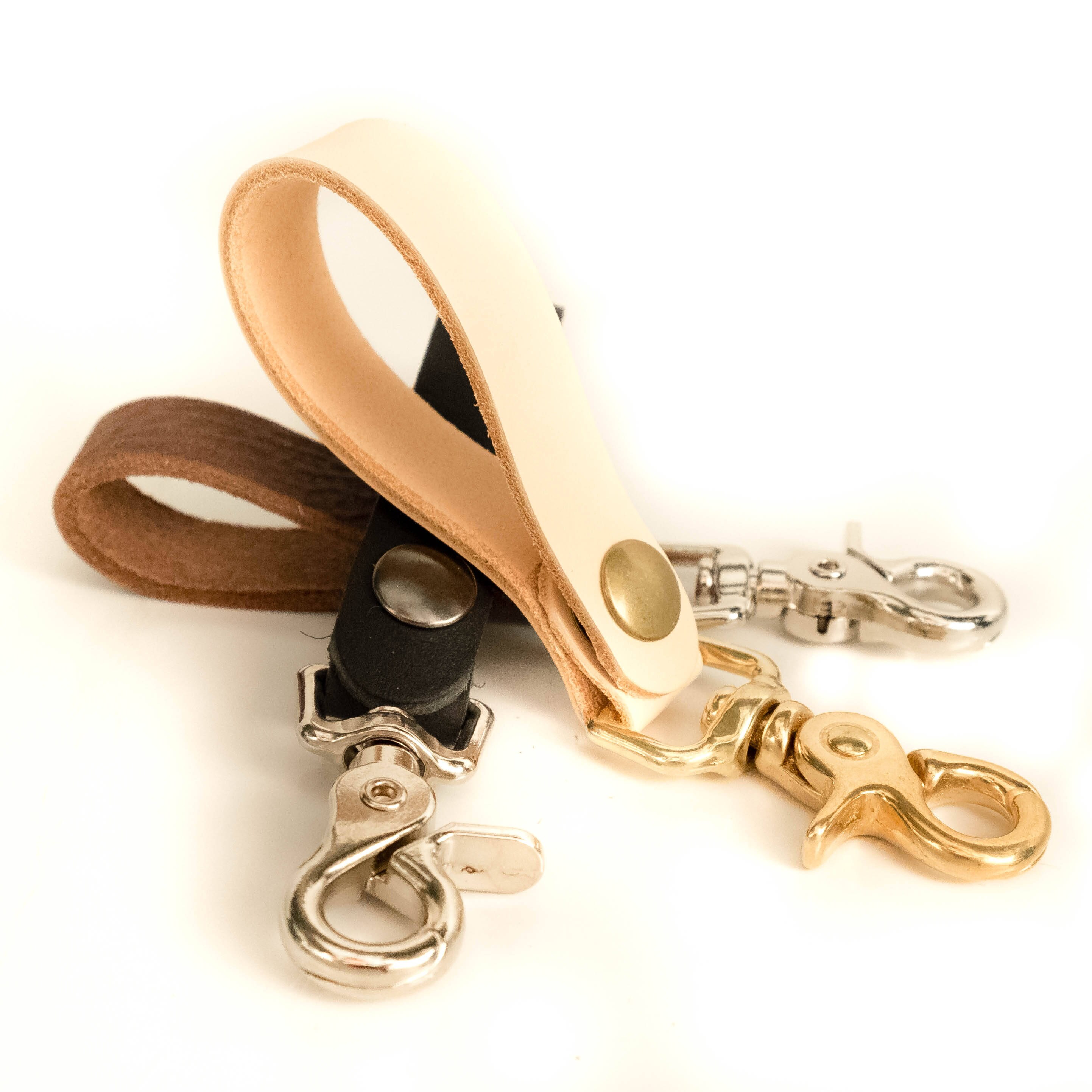 The Deluxe Keychain, Leather, Handmade, Triggersnap Key Ring