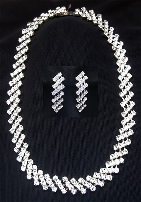 Genuine Austrian Crystal Necklace 17” & Earrings 1