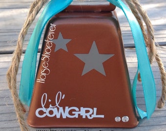 Lil Cowgirl Cowbell, Copper, Kids, Children's Decor, Gifts, Cowgirls, Horses, Cattle, Nursery Decor, Country, Ranch, Farm. - Western Decor.