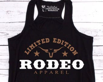 Western Rodeo Tank. Black Racerback, Cowgirl Swag, Western, Country, Ranch, Southern, Horses, Cowboy, Farm, Concert, Redneck, Party Tank.