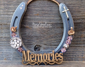 Memories Horseshoe. Equine Decor, Horse Art, Rustic Modern, Cowgirl, Horseshoe, Pink, Southern, Gift, Wall Art, Farm, Rodeo. Western Decor.