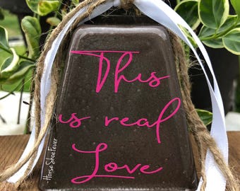 Real Love Wedding Cowbell, Cattle, Cows, Cowgirl, Cowboy, Wedding Cake Topper, Love, Farm, Rodeo, Country, Western, Gifts, Small, Ranch.