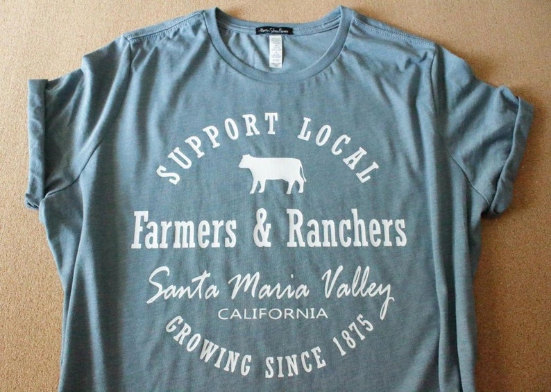 Farmer & Rancher T Shirt. Santa Maria, CA. Cowgirl Relaxed Slouchy Shirt, Rodeo, Swag, Western, Country, Ranch, CA Shirt, Women's, Yoga Tee. image 1