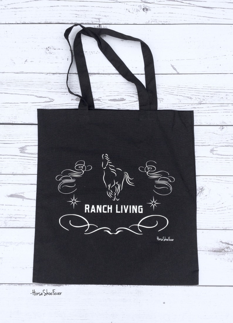 Horse Canvas Tote Bag. Ranch Living Western Tote Country Etsy