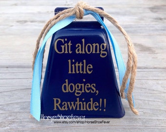 Cowbell Decor, Navy, Kids Decor, Farm, Ranch, Cattle, Cows, Cowboys, Gifts, Country, Western, Boys, Gifts for Him.  - Western Home Decor.