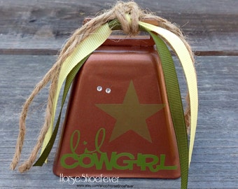 Cowgirl Cowbell. Country Home Decor. Rustic Modern. Baby Shower Gift. Little Cowgirl. Baby Shower Decoration. Cows. - Western Home Decor. ©