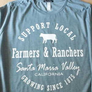 Farmer & Rancher T Shirt. Santa Maria, CA. Cowgirl Relaxed Slouchy Shirt, Rodeo, Swag, Western, Country, Ranch, CA Shirt, Women's, Yoga Tee. image 4