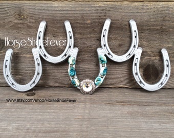 Welded Horseshoe Decor, Pony Horseshoes, Horses, Equine, Cowgirl, Barn, Country, Ocean, Ranch, Silver, Beach, Western Home Decor