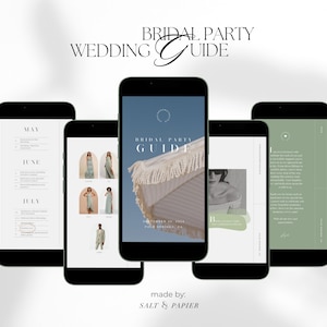 Skye Minimalist Bridesmaid Guide, Bridal Party Guide, Mobile template, Bridesmaid Guide template, Canva Template