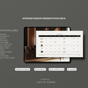 Interior Design Presentation Deck, Canva Template, FF&E Schedule ...