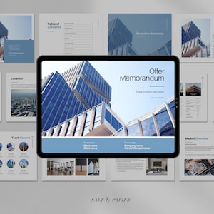 Offering Memorandum, Minimal Design, CRE Marketing, Real Estate Offer Memorandum, Canva Edit, Commercial Real Estate, US Letter, A4