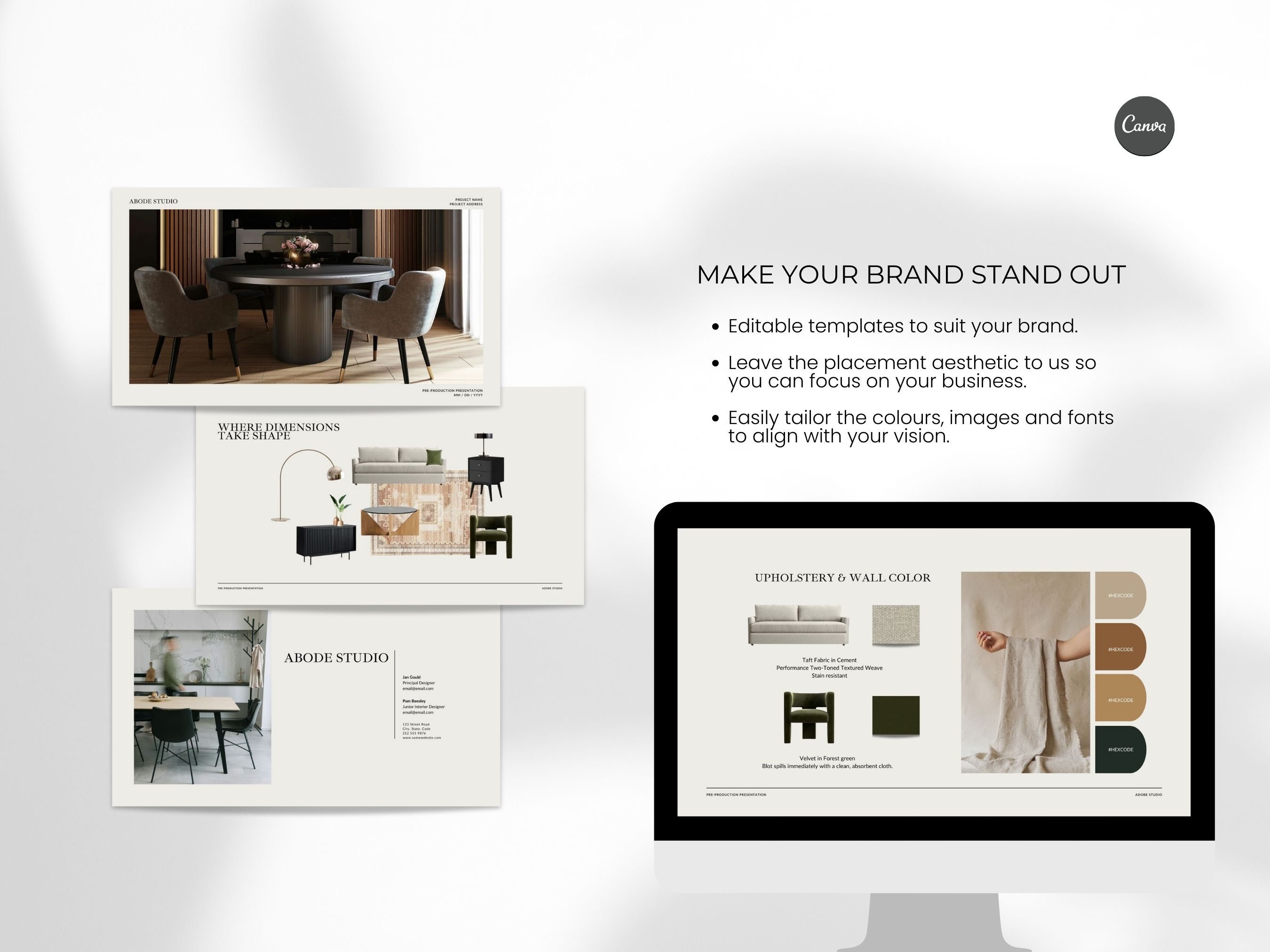 Interior Design Presentation Deck, Canva Template, FF&E Schedule ...