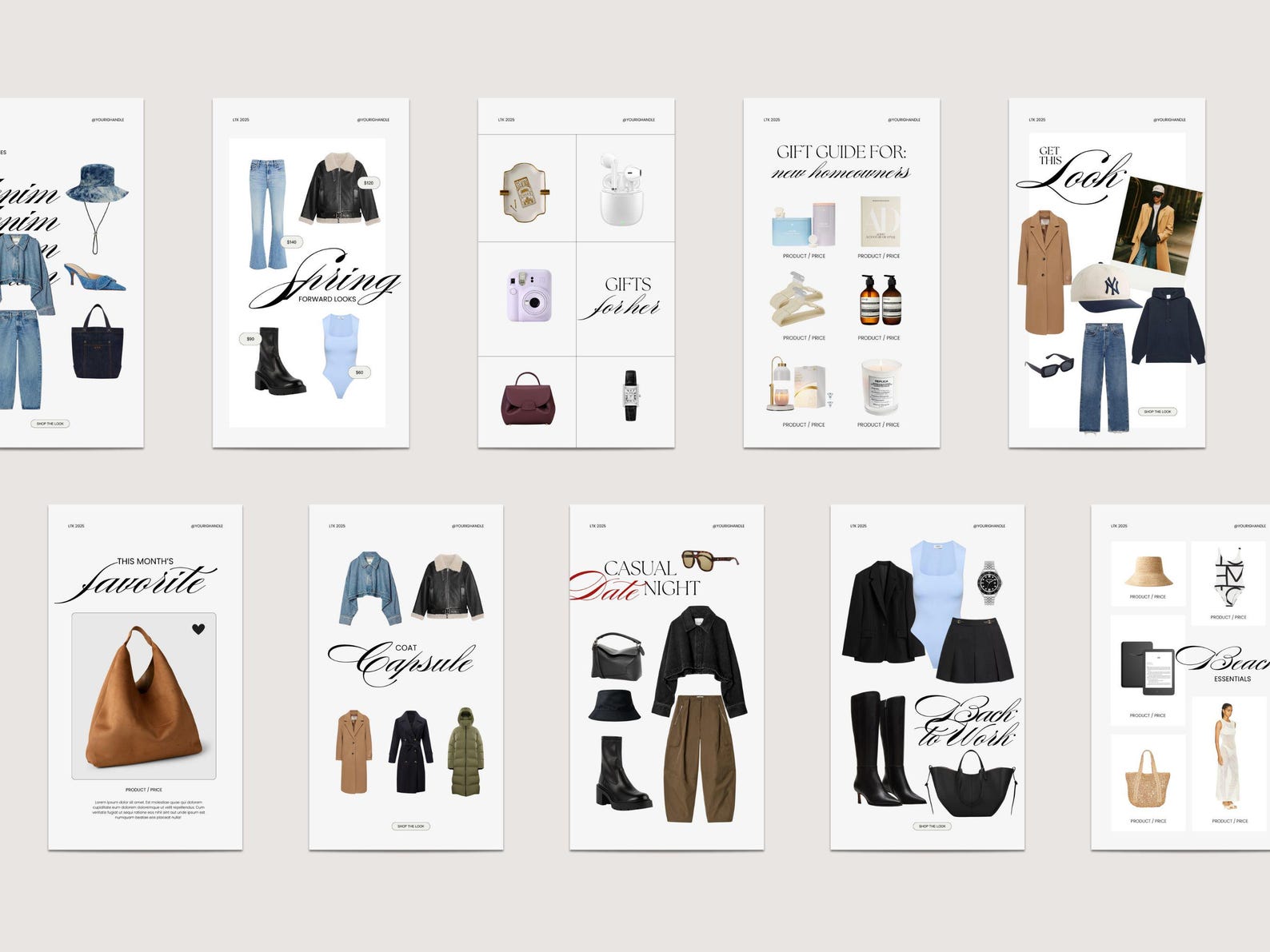 Fashion Social Media Templates, Canva Layouts (PDF File) - Etsy