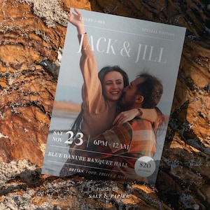 Wedding social invite, Jack and Jill, Stag and Doe, Digital download, Canva template