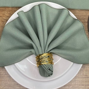 Sage Green Napkins - Made from polyester fabric not cotton.