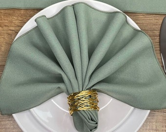 Sage Green Napkins - Made from polyester fabric not cotton.