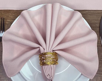 Blush Pink Napkins - Made from polyester fabric not cotton.